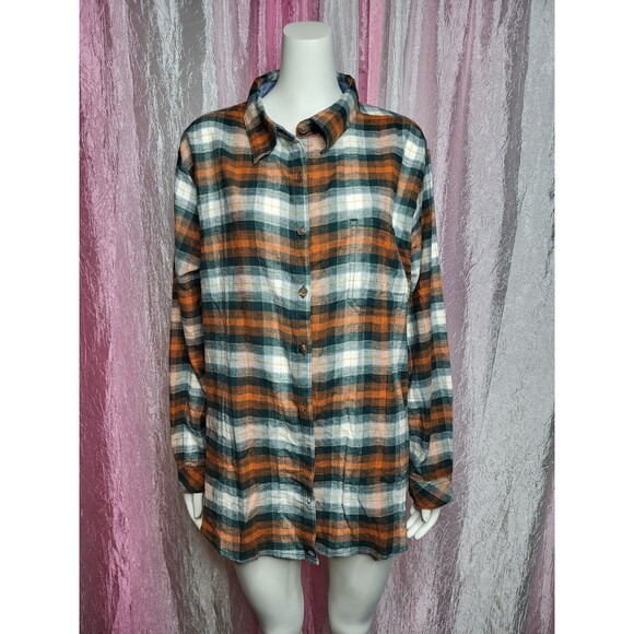 Dickies Plaid Flannel Button Up Long Sleeve Shirt Size 2X - Picture 1 of 7